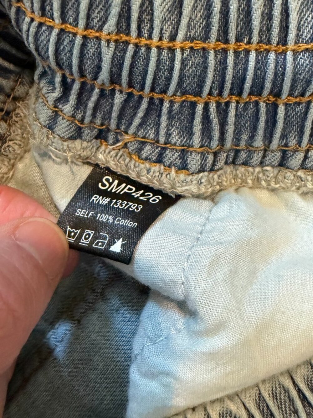 POL Distressed Jean Shorts S Light Wash Elastic Waist Boho - Picture 4 of 8